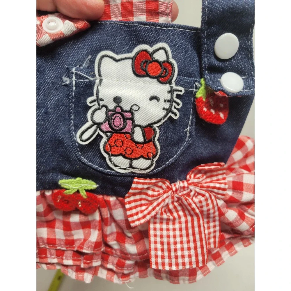 Hello Kitty Red Gingham Denim Dog Dress